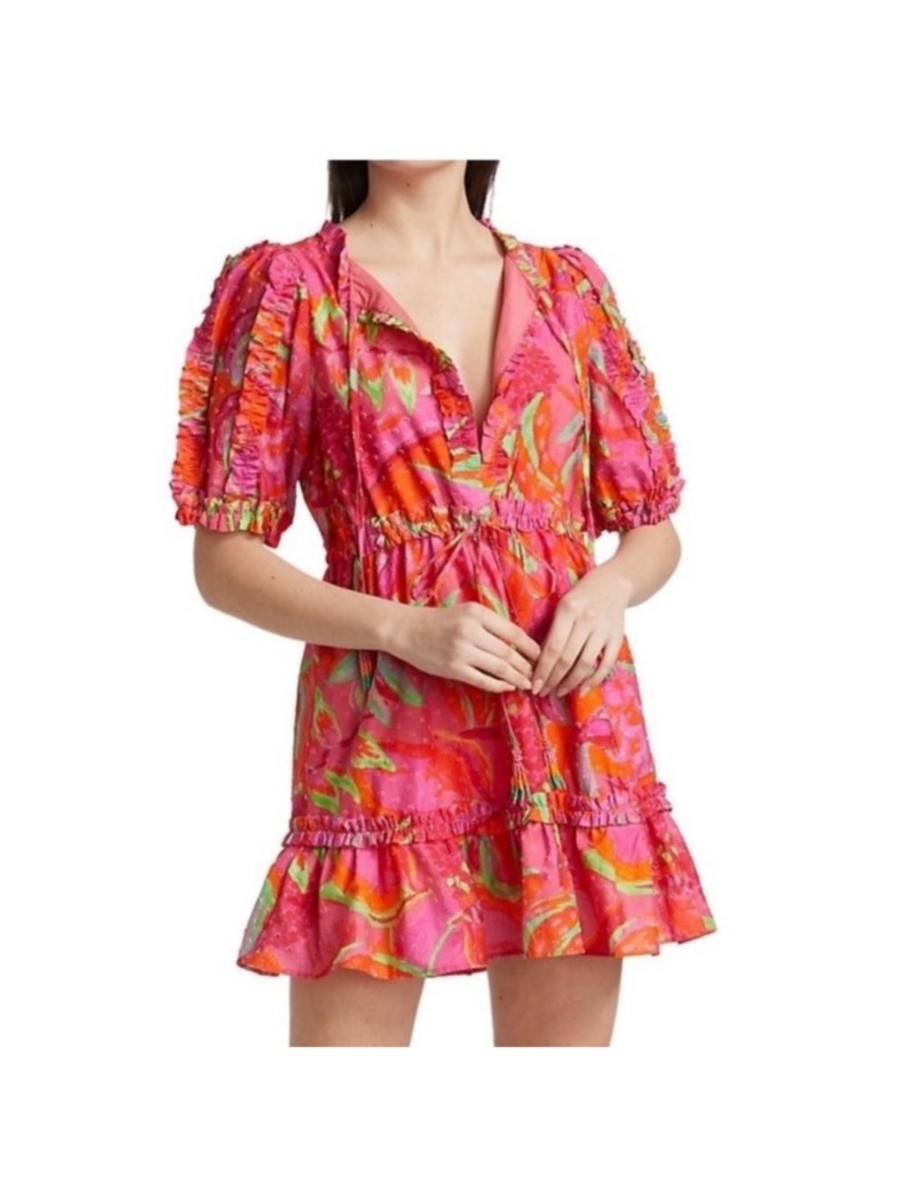 NWT Farm Rio fruit brush mini dress